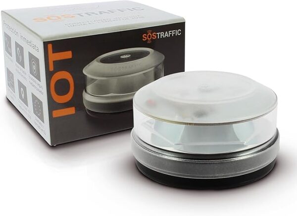 S SUMEX Emergency Light V16 with Geolocation Approved by the DGT Beacon V16 SIM Built-in and Activated IP-54 Rating Visibility to more than 1 Km Magnetic Base Pilot Connection Indicator